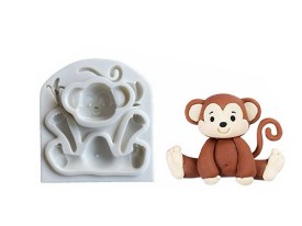 Molde silicona monito sentado con banana